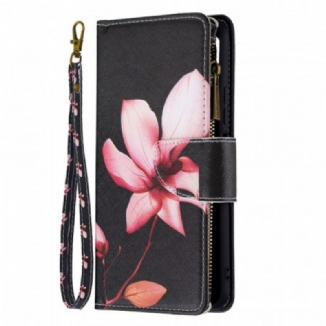 Housse Xiaomi 11 Lite 5G NE/Mi 11 Lite 4G/5G Poche Zippée Fleur Rose