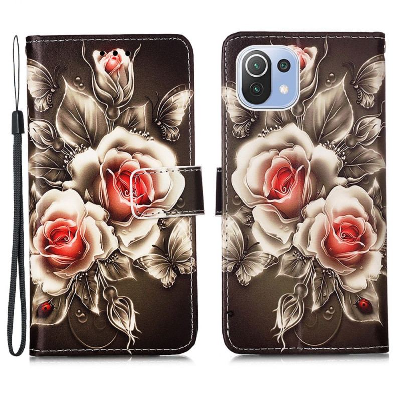 Housse Xiaomi 11 Lite 5G NE/Mi 11 Lite 4G/5G Roses Dorées