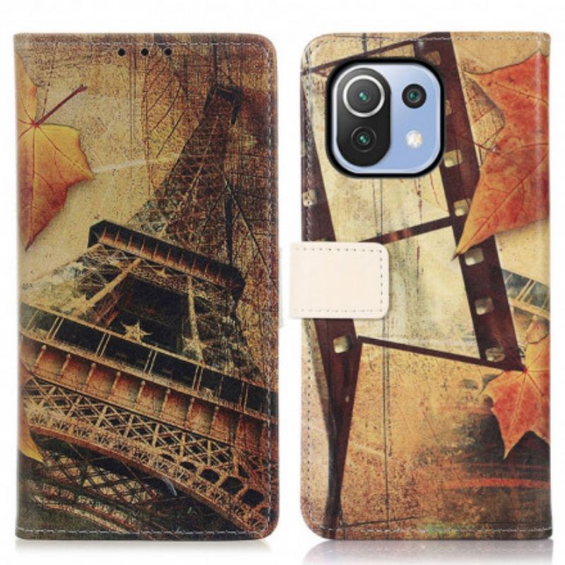 Housse Xiaomi 11 Lite 5G NE/Mi 11 Lite 4G/5G Tour Eiffel en Automne