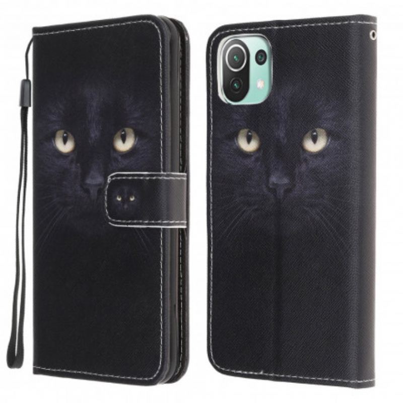 Housse Xiaomi 11 Lite 5G NE/Mi 11 Lite 4G/5G Yeux de Chat Noir