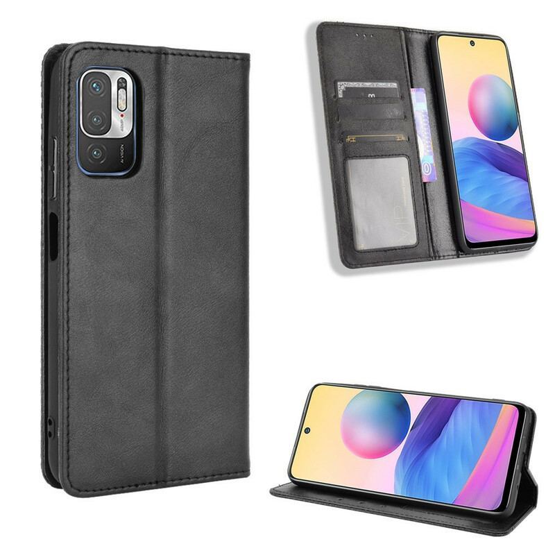 Flip Cover Xiaomi Redmi Note 10 5G / Poco M3 Pro 5G Effet Cuir Vintage Stylisé