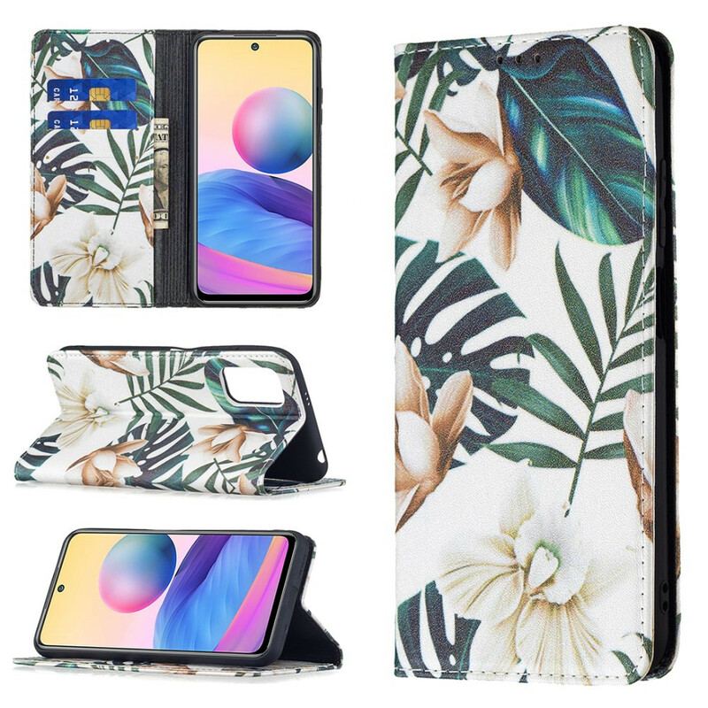 Flip Cover Xiaomi Redmi Note 10 5G / Poco M3 Pro 5G Feuilles