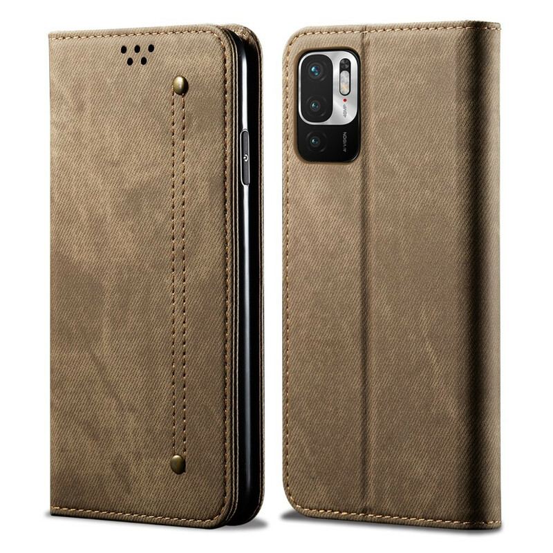 Flip Cover Xiaomi Redmi Note 10 5G / Poco M3 Pro 5G Tissu Jeans