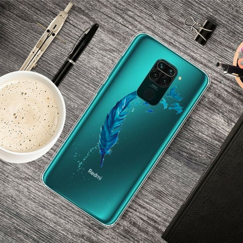 Coque Xiaomi Redmi Note 9 Belle Plume Bleue