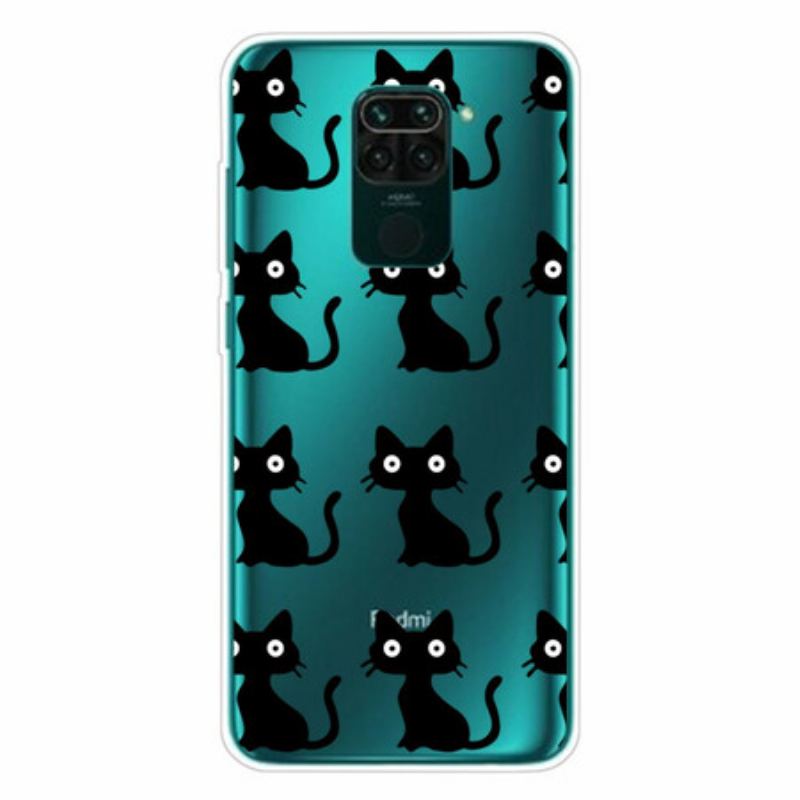 Coque Xiaomi Redmi Note 9 Multiples Chats Noirs