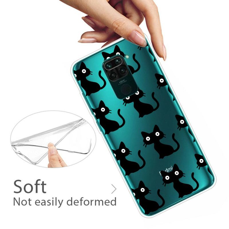 Coque Xiaomi Redmi Note 9 Multiples Chats Noirs