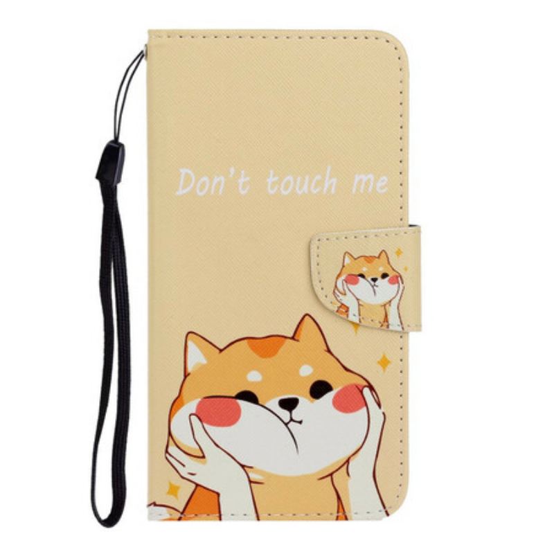 Housse Xiaomi Redmi Note 9 Chat Don't Touch Me à Lanière