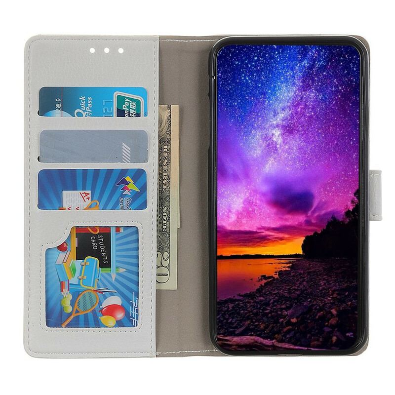 Housse Xiaomi Redmi Note 9 Effet Cuir Litchi Coutures