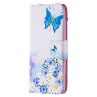 Housse Xiaomi Redmi  Note 9 Papillons et Fleurs Peints