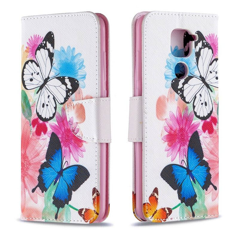 Housse Xiaomi Redmi  Note 9 Papillons et Fleurs Peints