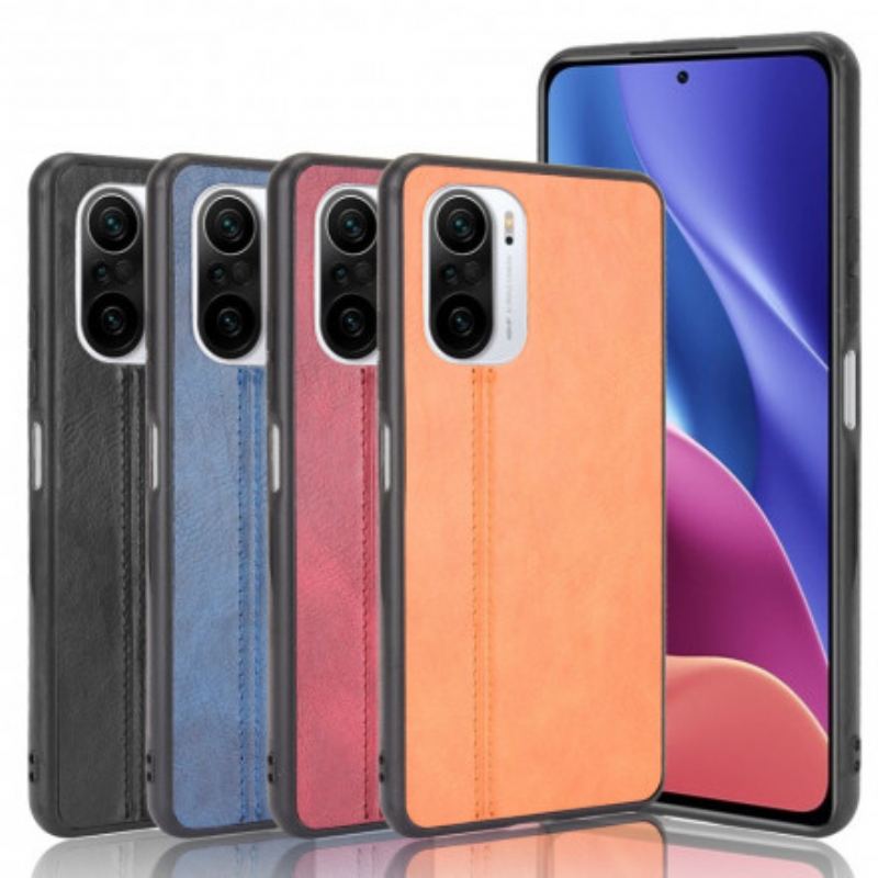 Coque Poco F3 / Xiaomi Mi 11i 5G Effet Cuir Couture