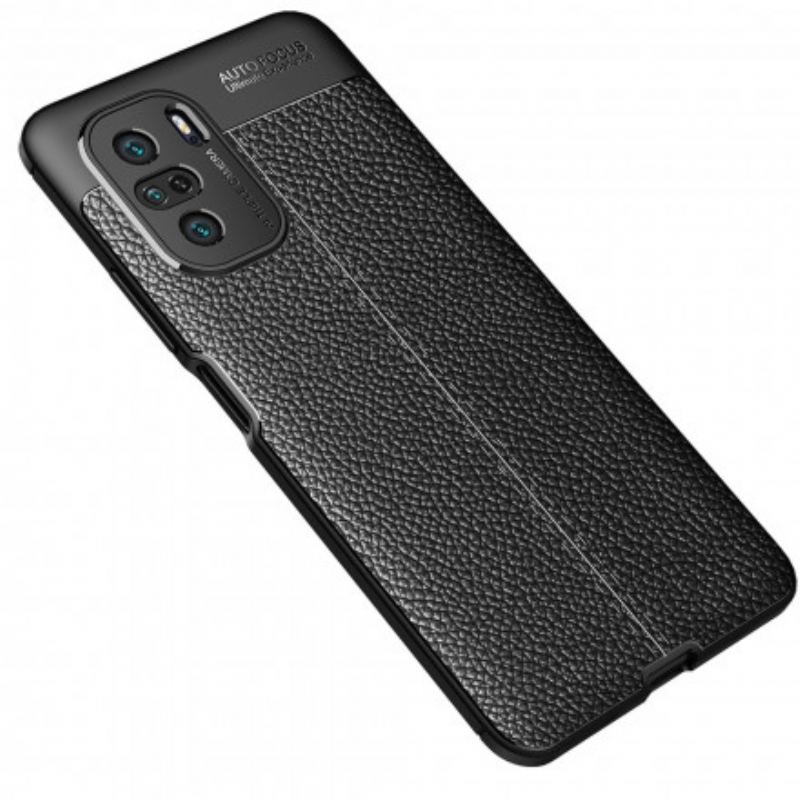 Coque Poco F3 / Xiaomi Mi 11i 5G Effet Cuir Litchi Double line