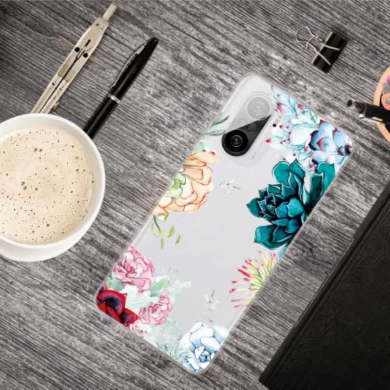 Coque Poco F3 / Xiaomi Mi 11i 5G Transparente Fleurs Aquarelle