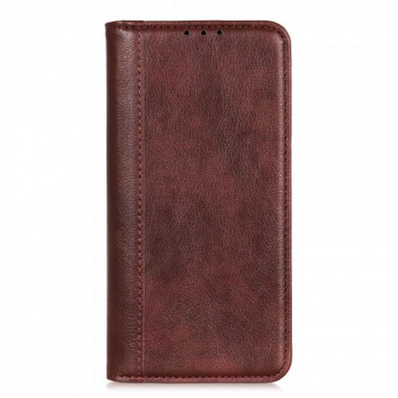 Flip Cover Poco F3 / Xiaomi Mi 11i 5G Cuir Litchi Fendu Élégance