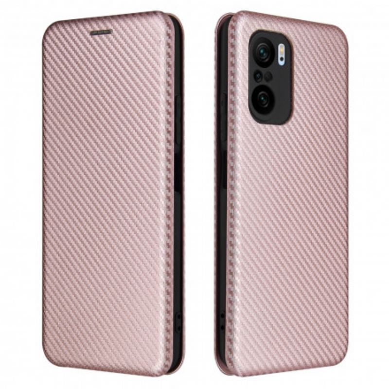 Flip Cover Poco F3 / Xiaomi Mi 11i 5G Fibre Carbone avec Anneau Support