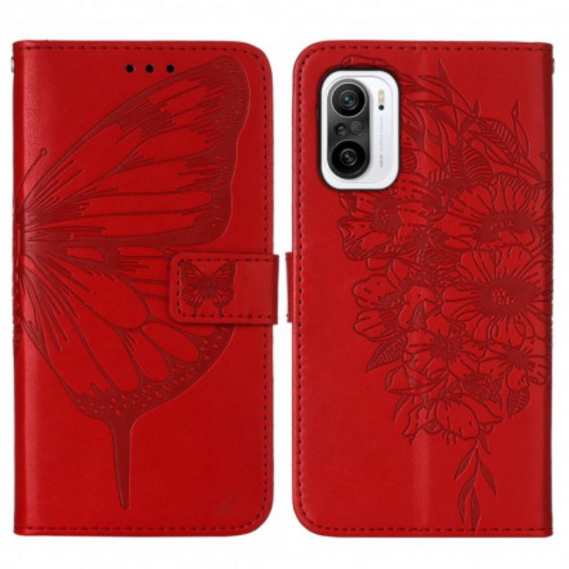 Housse Poco F3 / Xiaomi Mi 11i 5G Papillon Design avec Lanière