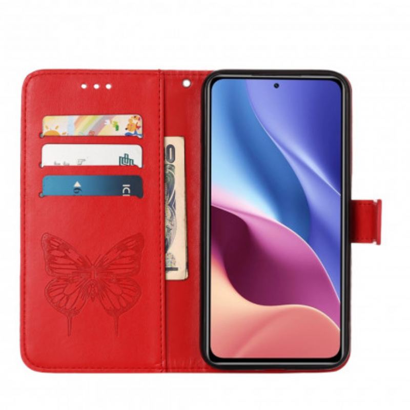 Housse Poco F3 / Xiaomi Mi 11i 5G Papillon Design avec Lanière