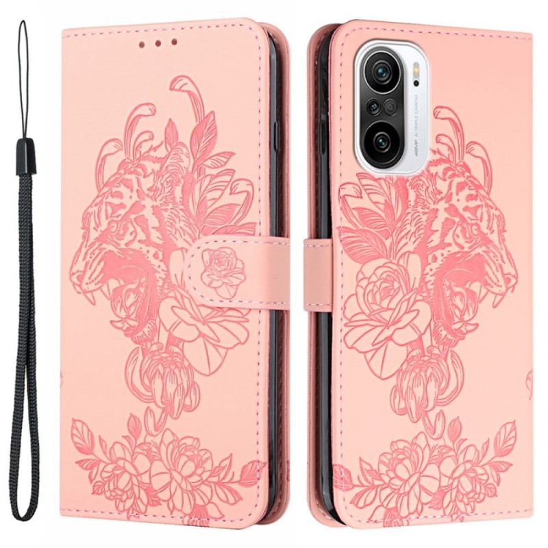 Housse Poco F3 / Xiaomi Mi 11i 5G Tigre Baroque à Lanière