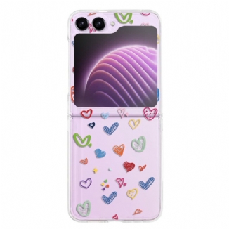 Coque Samsung Galaxy Z Flip 5 Transparente Coeurs