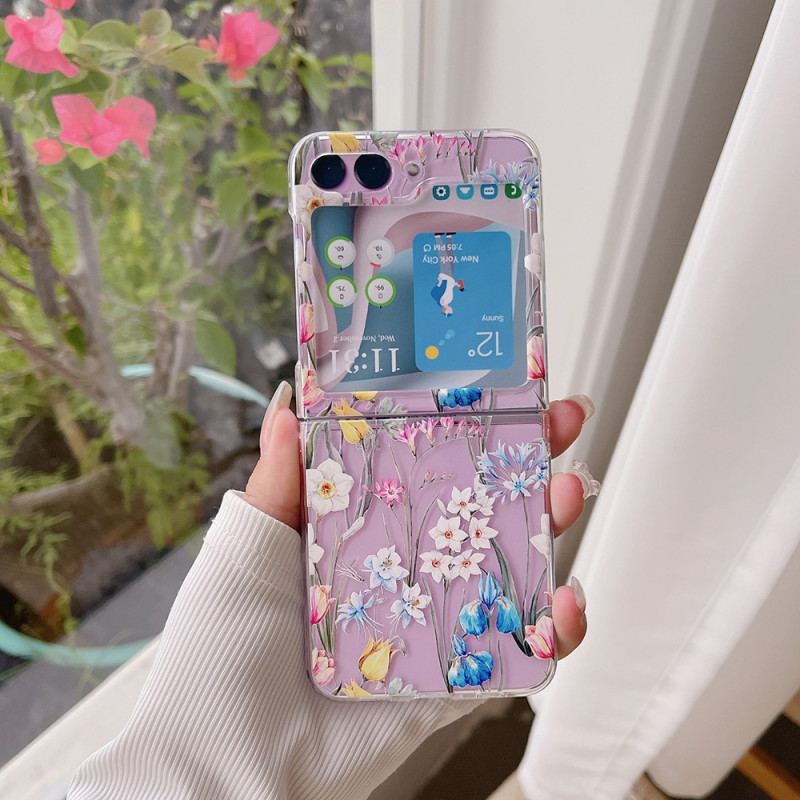 Coque Samsung Galaxy Z Flip 5 Transparente Fleurettes