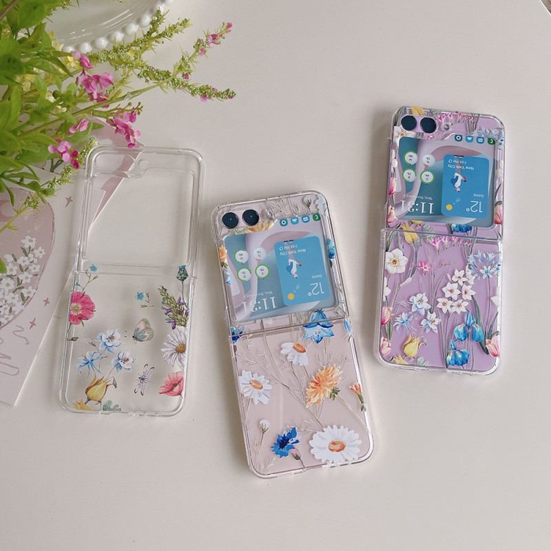 Coque Samsung Galaxy Z Flip 5 Transparente Fleurettes