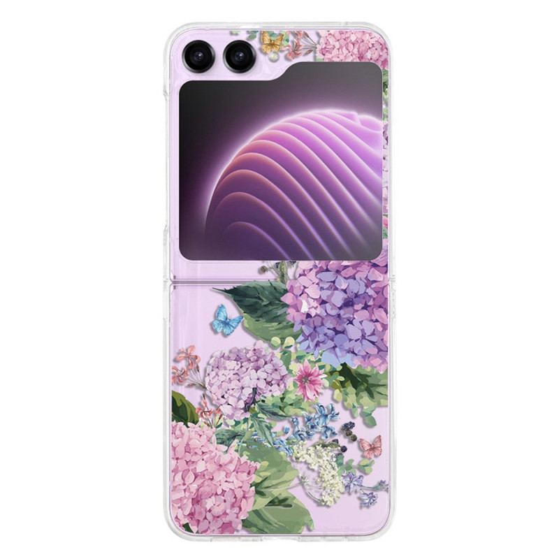 Coque Samsung Galaxy Z Flip 5 Transparente Fleurs