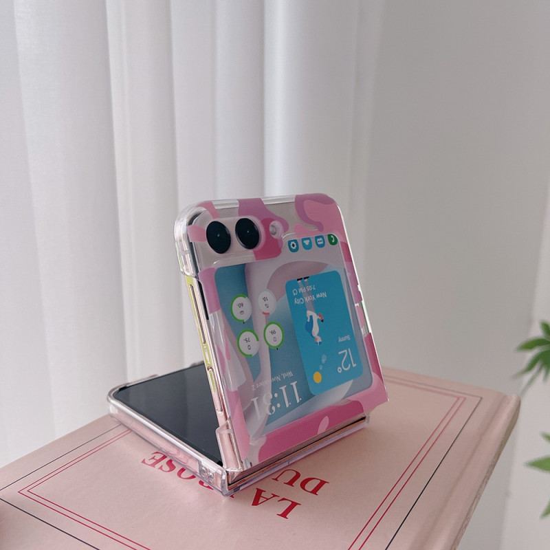 Coque Samsung Galaxy Z Flip 5 Transparente Motif Camouflage