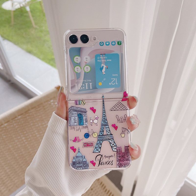 Coque Samsung Galaxy Z Flip 5 Transparente Paris