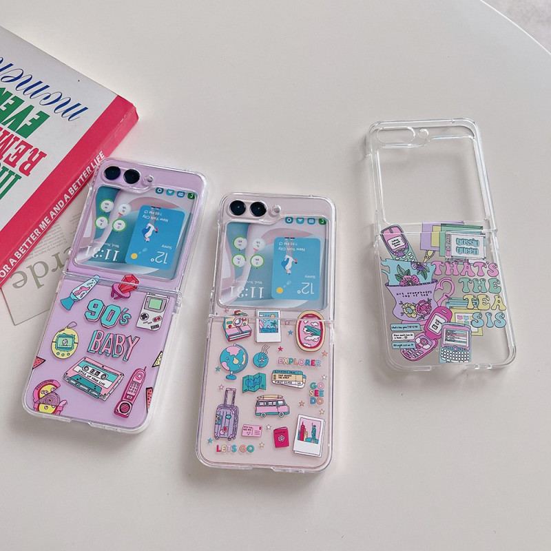 Coque Samsung Galaxy Z Flip 5 Transparente Petits Objets