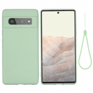 Coque Google Pixel 6 Pro Silicone Liquide Avec Lanière