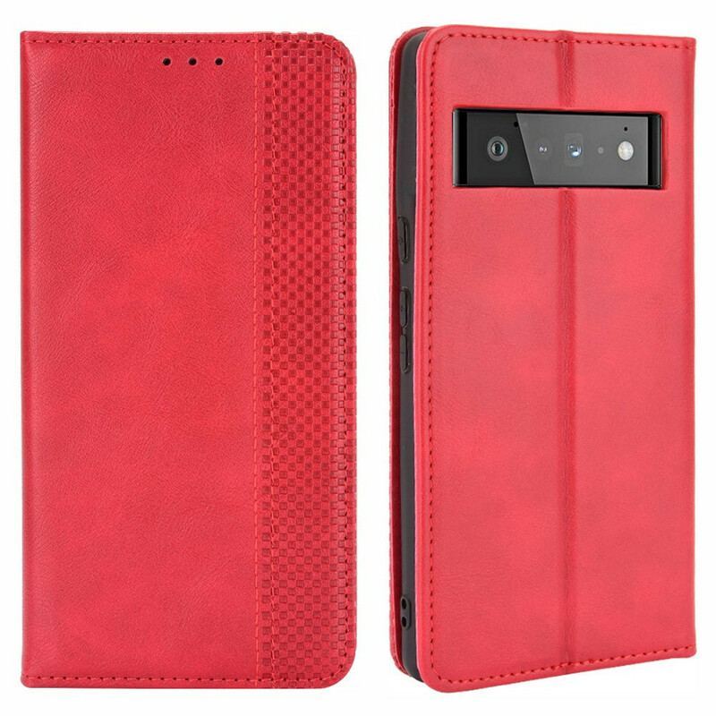 Flip Cover Google Pixel 6 Pro Effet Cuir Vintage Stylisé