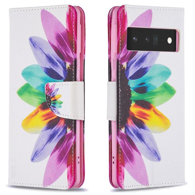 Flip Cover Google Pixel 6 Pro Fleur Aquarelle