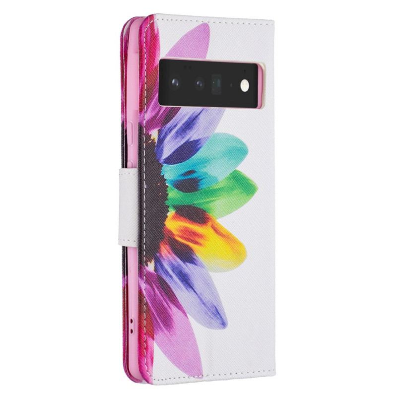 Flip Cover Google Pixel 6 Pro Fleur Aquarelle