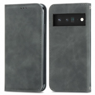 Flip Cover Google Pixel 6 Pro Skin-Touch Design Vintage