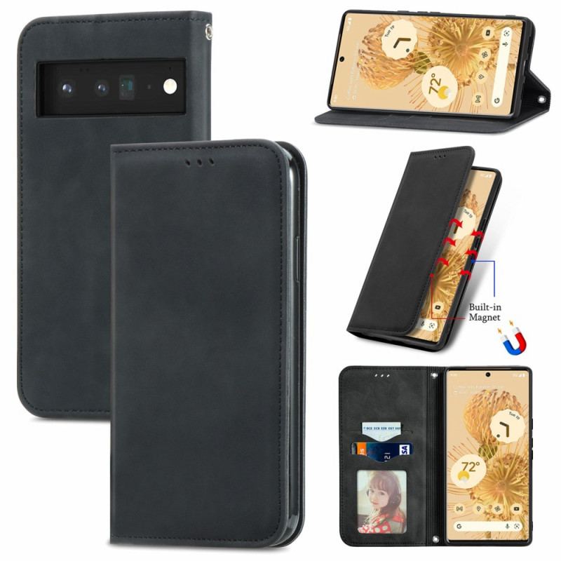 Flip Cover Google Pixel 6 Pro Skin-Touch Design Vintage