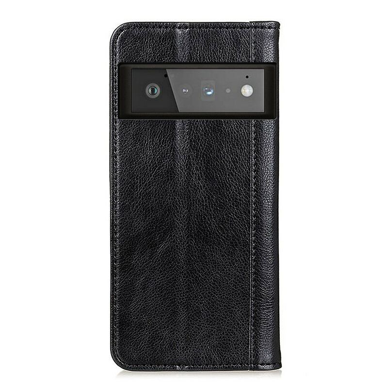 Flip Cover Google Pixel 6 Pro Version Coloré Cuir Fendu