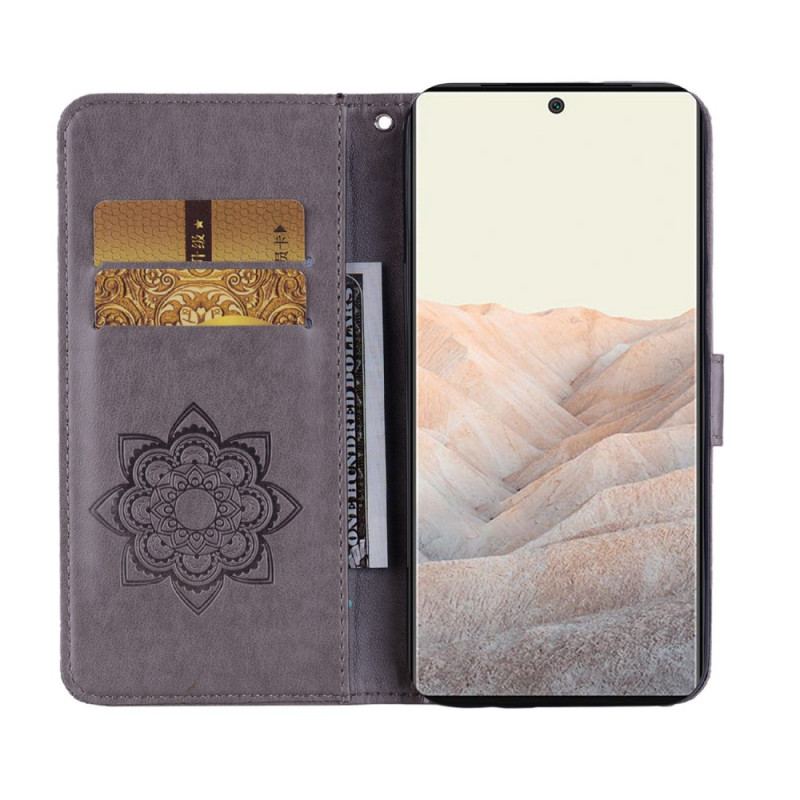 Housse Google Pixel 6 Pro Hibou Mandala et Breloque