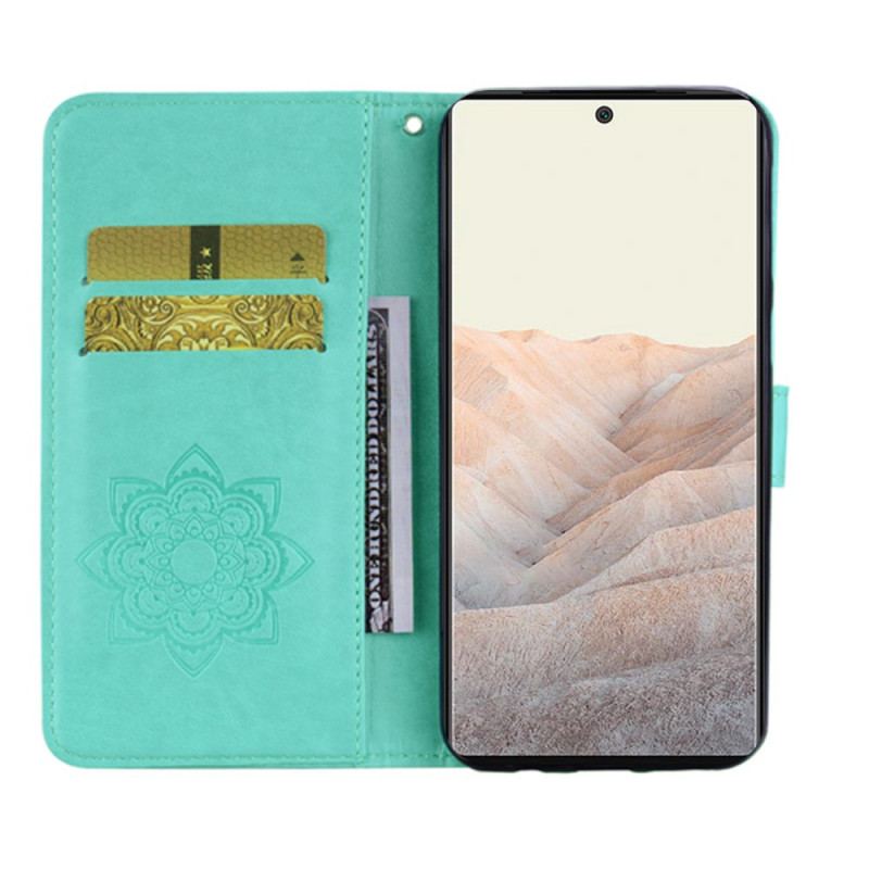 Housse Google Pixel 6 Pro Hibou Mandala et Lanière