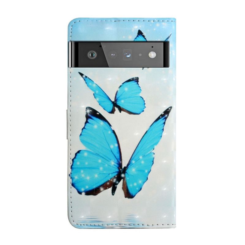 Housse Google Pixel 6 Pro Papillons Bleus Volants