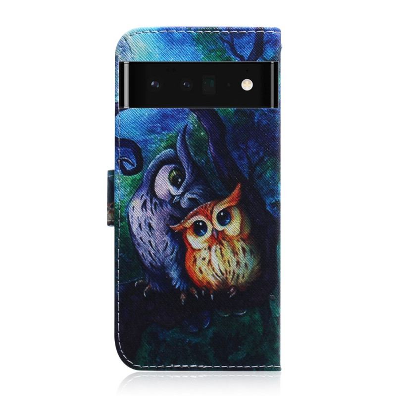 Housse Google Pixel 6 Pro Peinture de Hiboux