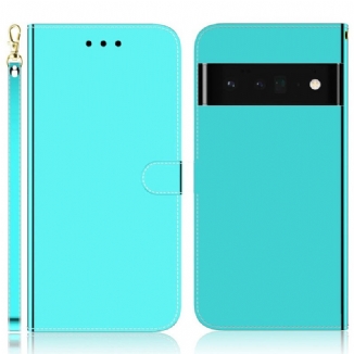 Housse Google Pixel 6 Pro Simili Cuir Couverture Miroir