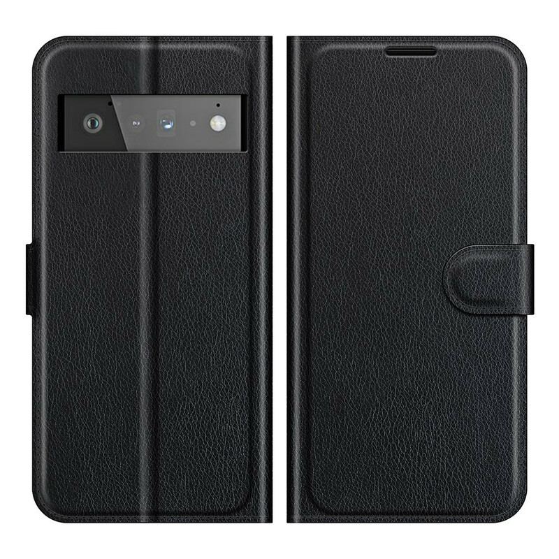 Housse Google Pixel 6 Pro Simili Cuir Litchi Classique