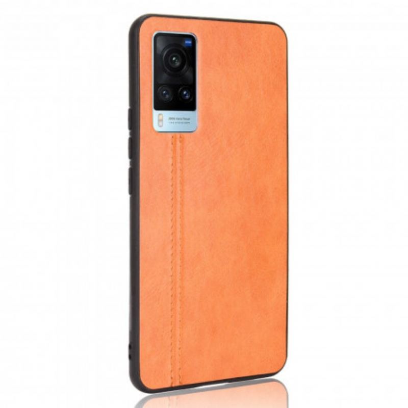 Coque Vivo X60 Effet Cuir Couture