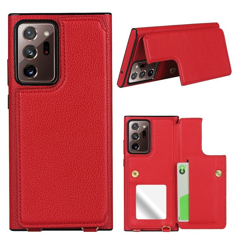 Coque Samsung Galaxy Note 20 Ultra Cuir Litchi Porte-Cartes Support