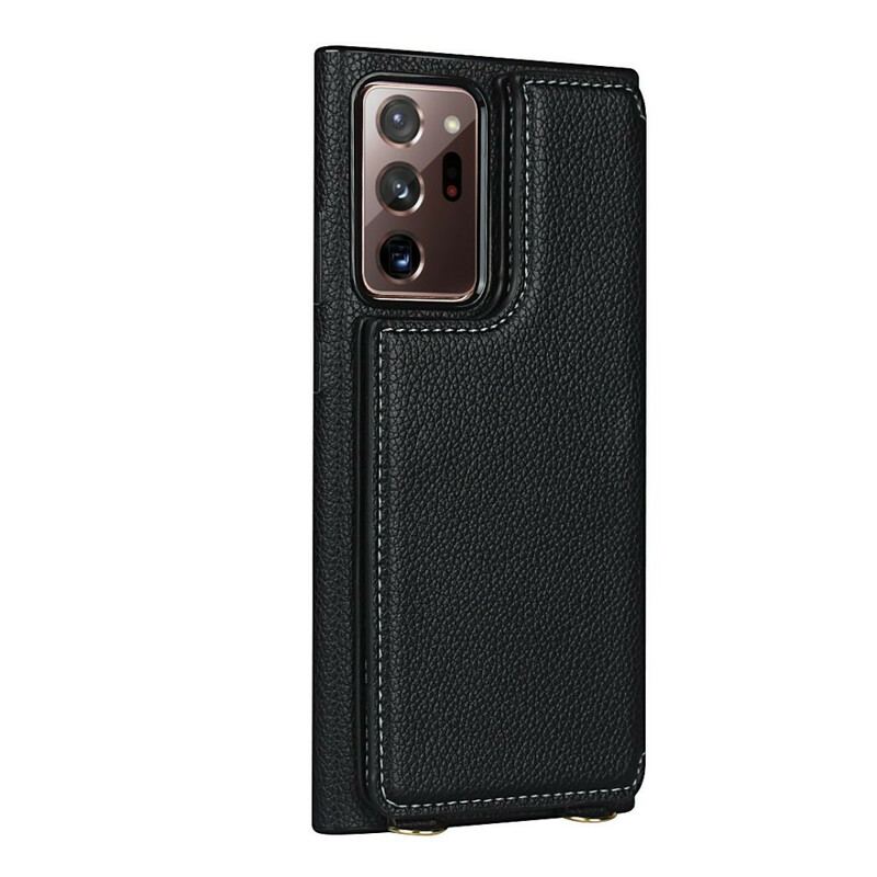 Coque Samsung Galaxy Note 20 Ultra Cuir Litchi Porte-Cartes Support