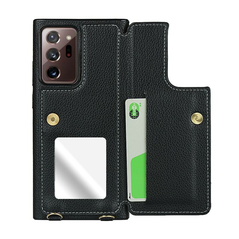 Coque Samsung Galaxy Note 20 Ultra Cuir Litchi Porte-Cartes Support