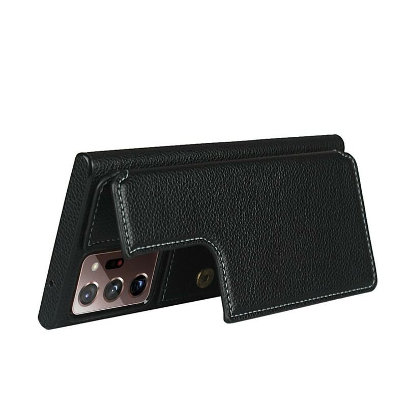 Coque Samsung Galaxy Note 20 Ultra Cuir Litchi Porte-Cartes Support