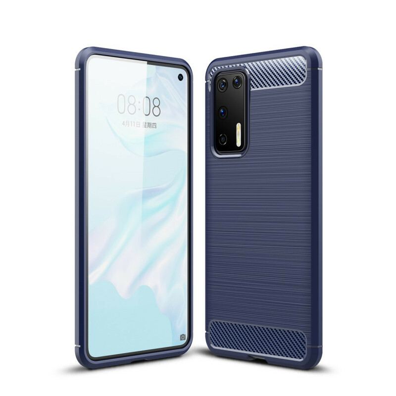 Coque Huawei P40  Fibre Carbone Brossée