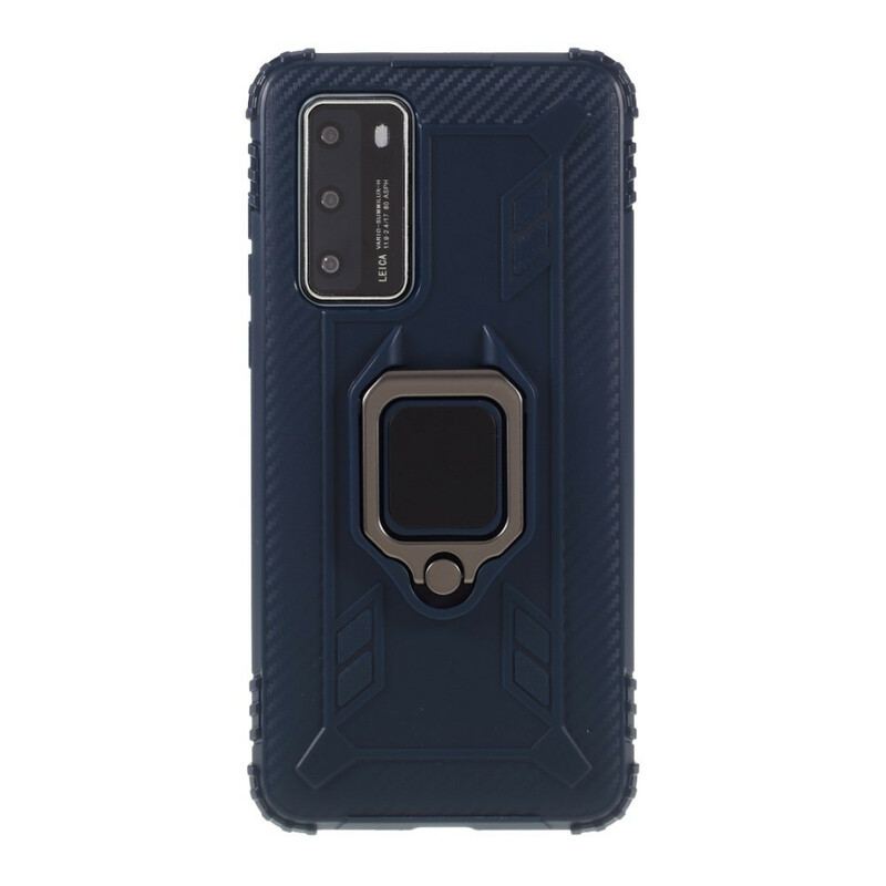 Coque Huawei P40 Ring et Fibre Carbone