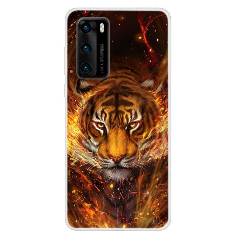 Coque Huawei P40 Tigre de Feu